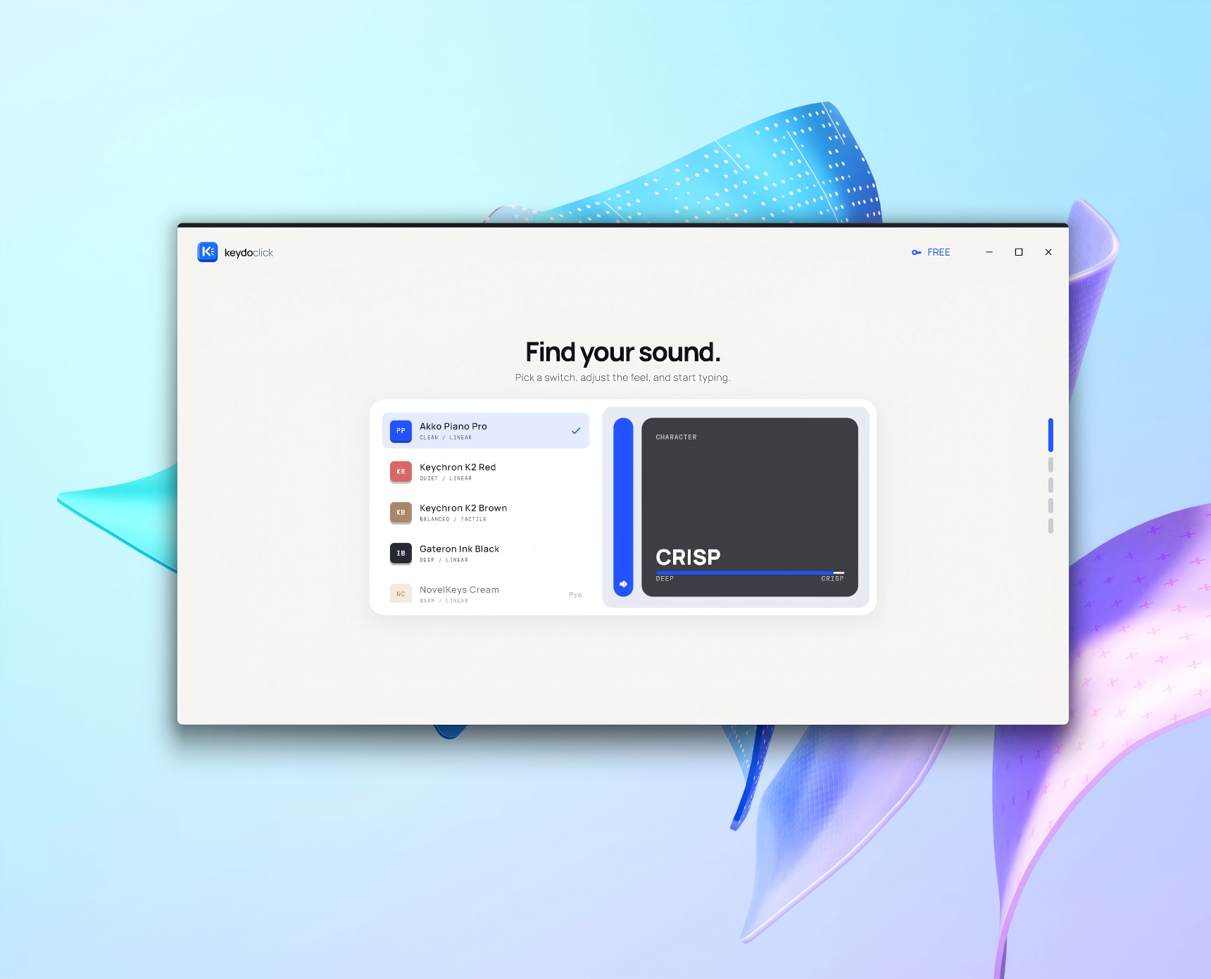 KeydoClick desktop app interface